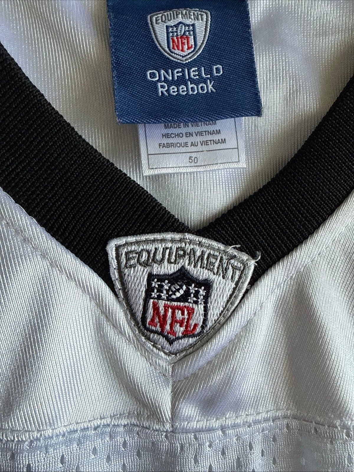 Men’s Reebok Cam Newton #1 Carolina Panthers On Field Jersey Sz 50 - White RARE - Thumbnail 5