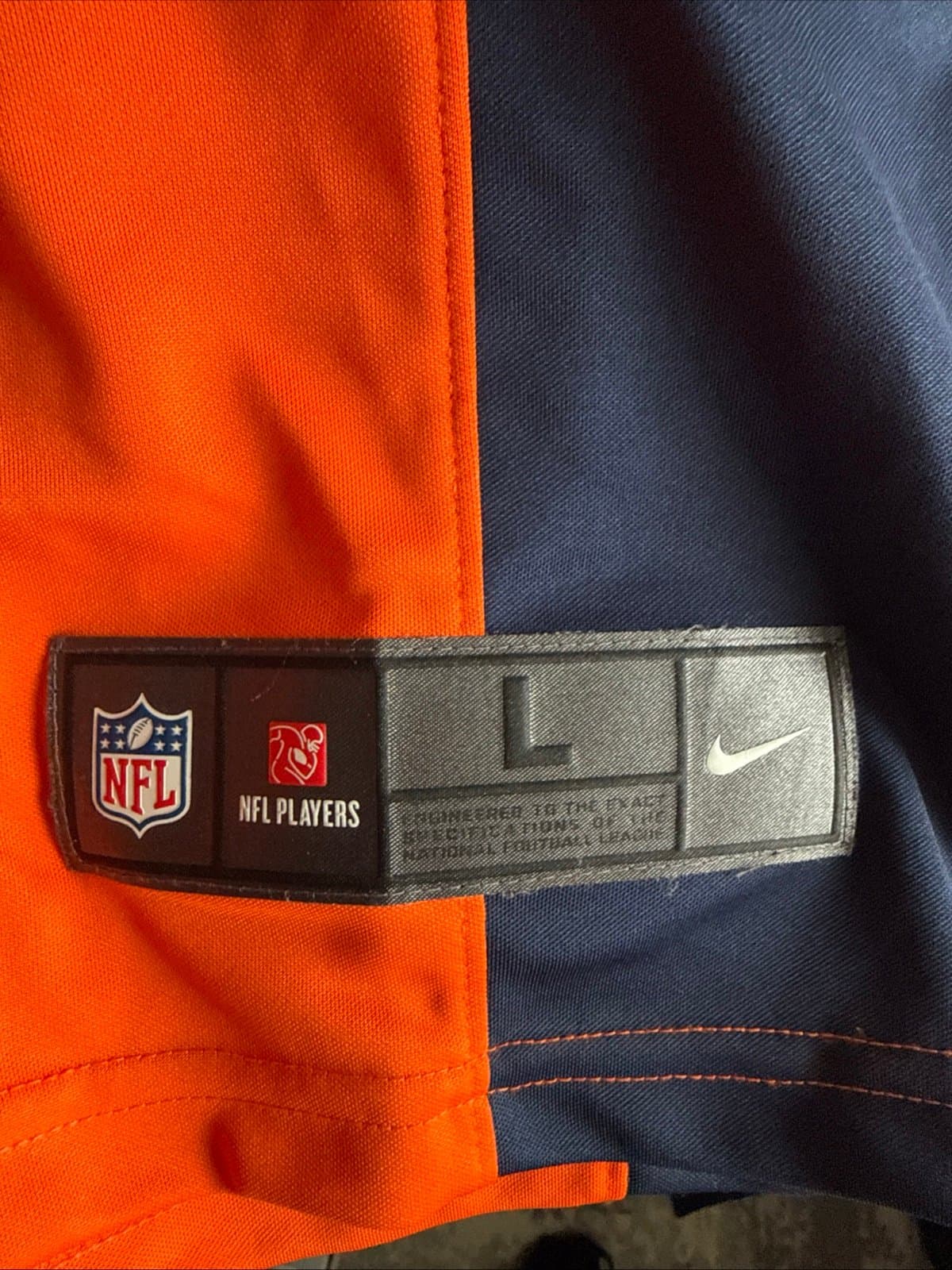 Men’s Nike Jerry Jeudy #10 Denver Broncos Vapor Limited Jersey Sz L Orange RARE - Thumbnail 3