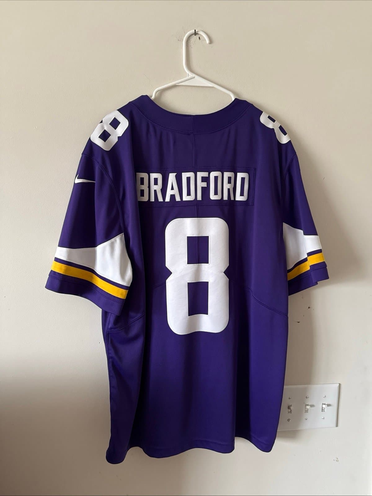 Men’s Nike Sam Bradford #8 Minnesota Vikings Vapor Lmtd Jersey Sz 2XL - Purple - Thumbnail 6