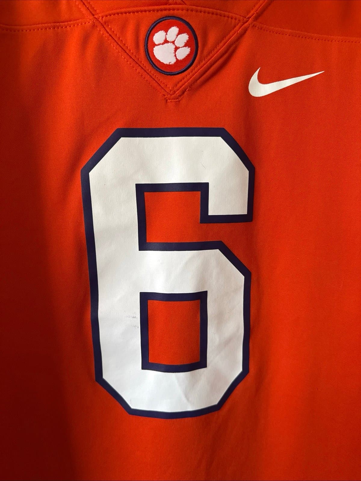 Men’s Nike DeAndre Hopkins #6 Clemson Tigers Football Jersey Sz L - Orange RARE - Thumbnail 2