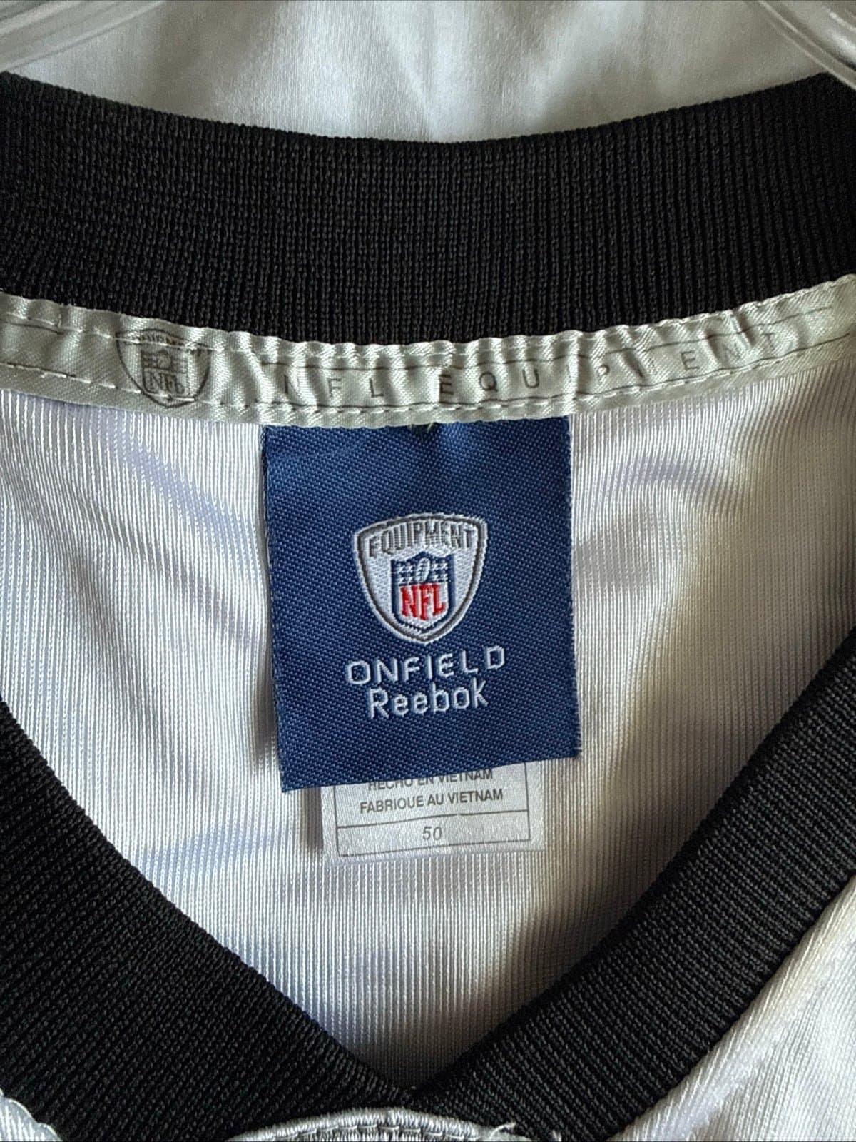 Men’s Reebok Cam Newton #1 Carolina Panthers On Field Jersey Sz 50 - White RARE - Thumbnail 4