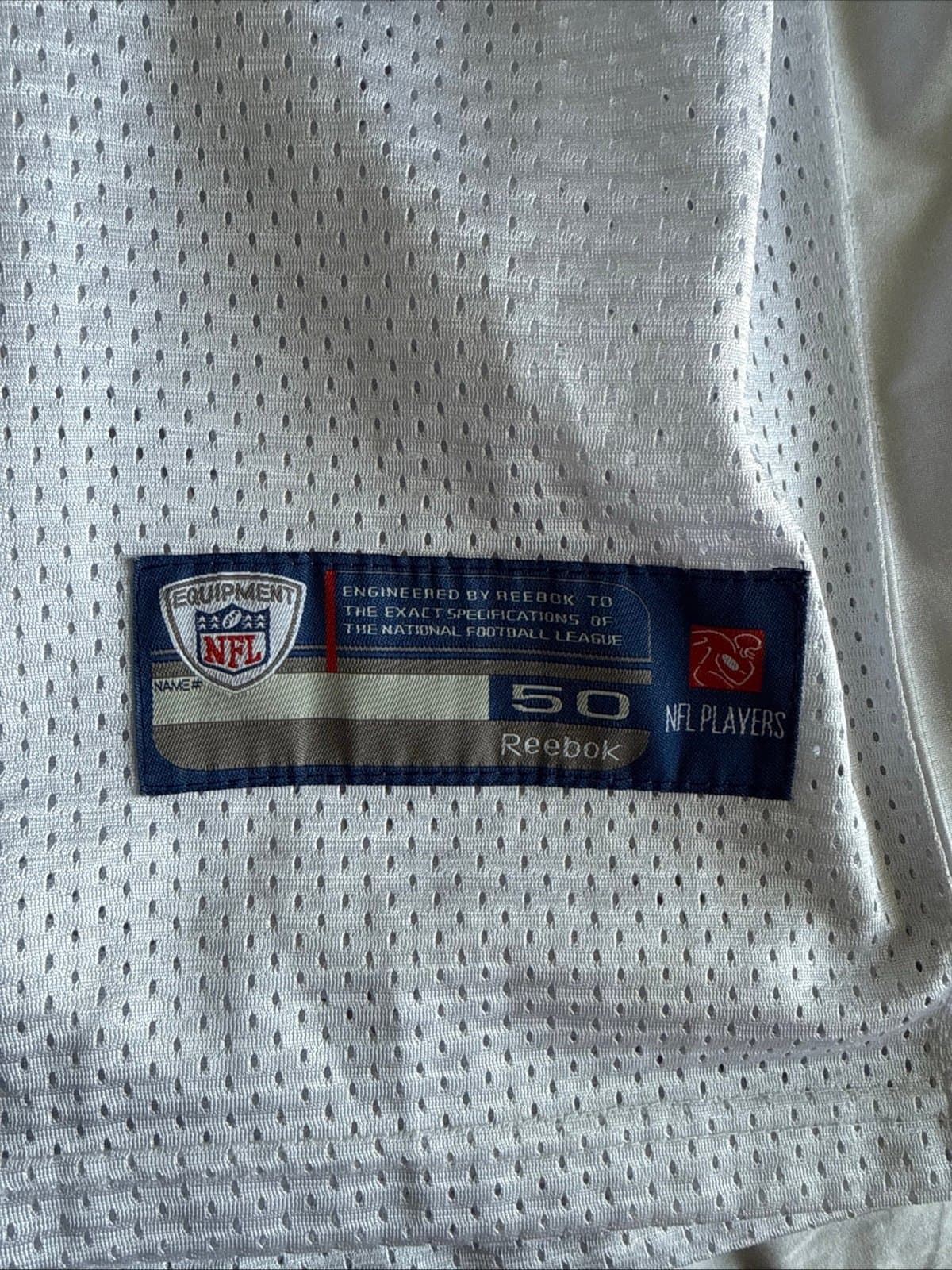 Men’s Reebok Cam Newton #1 Carolina Panthers On Field Jersey Sz 50 - White RARE - Thumbnail 3