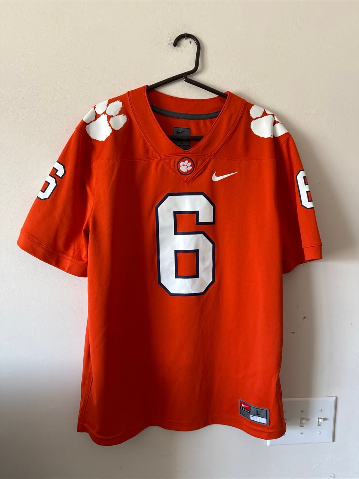 Men’s Nike DeAndre Hopkins #6 Clemson Tigers Football Jersey Sz L - Orange RARE - Image 1