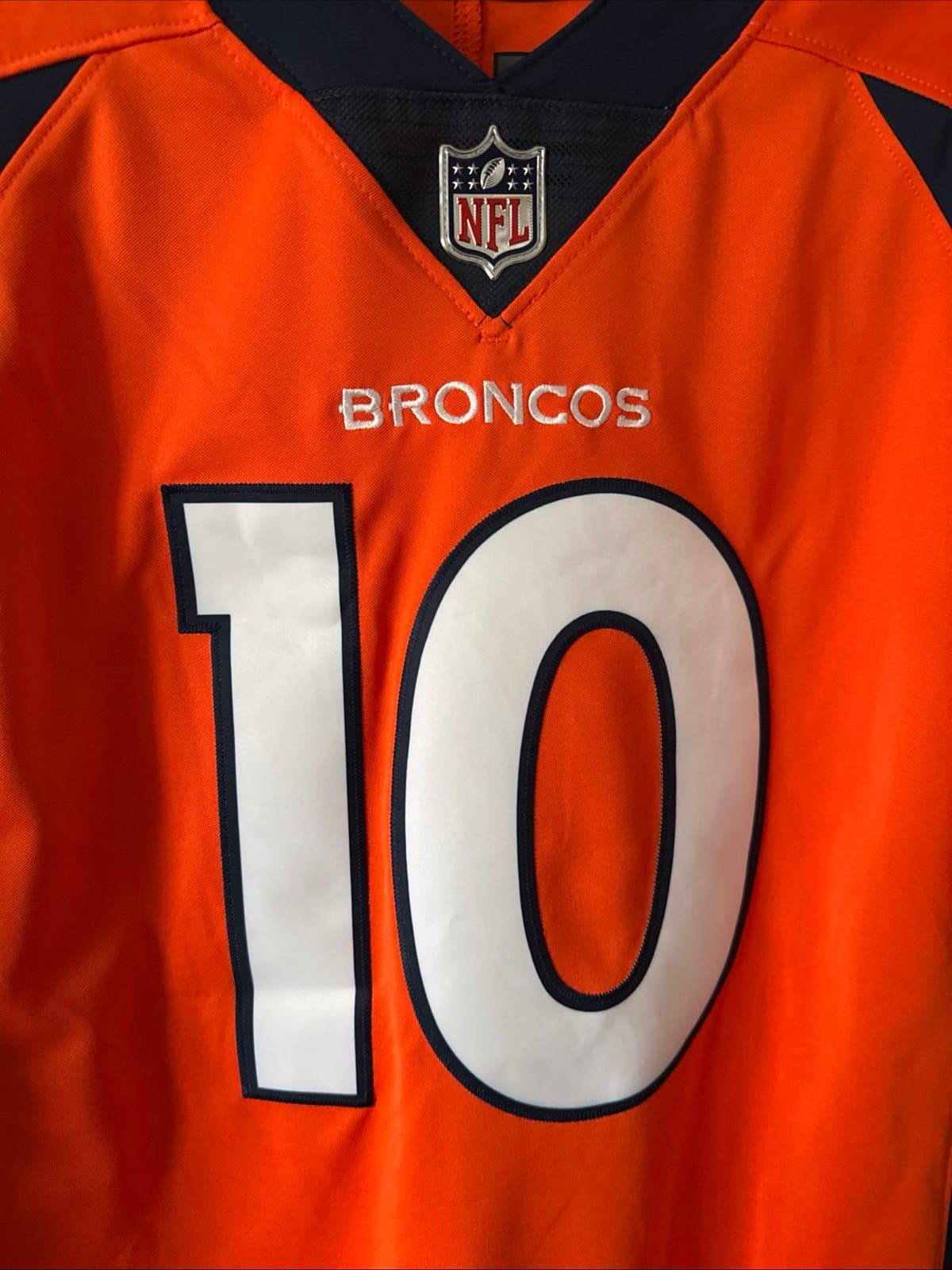 Men’s Nike Jerry Jeudy #10 Denver Broncos Vapor Limited Jersey Sz L Orange RARE - Thumbnail 2