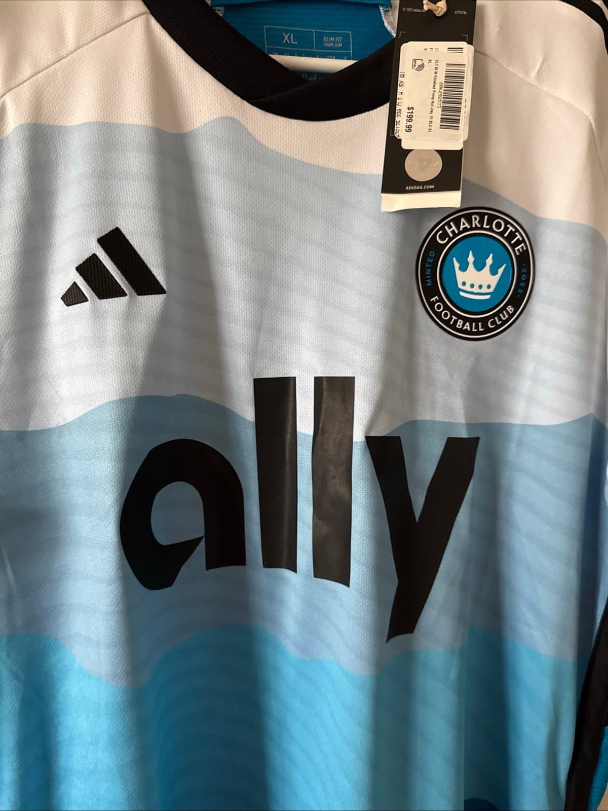 Men’s adidas Ben Bender #15 Charlotte FC 2024/25 MLS Jersey Sz XL - White NWT - Thumbnail 2