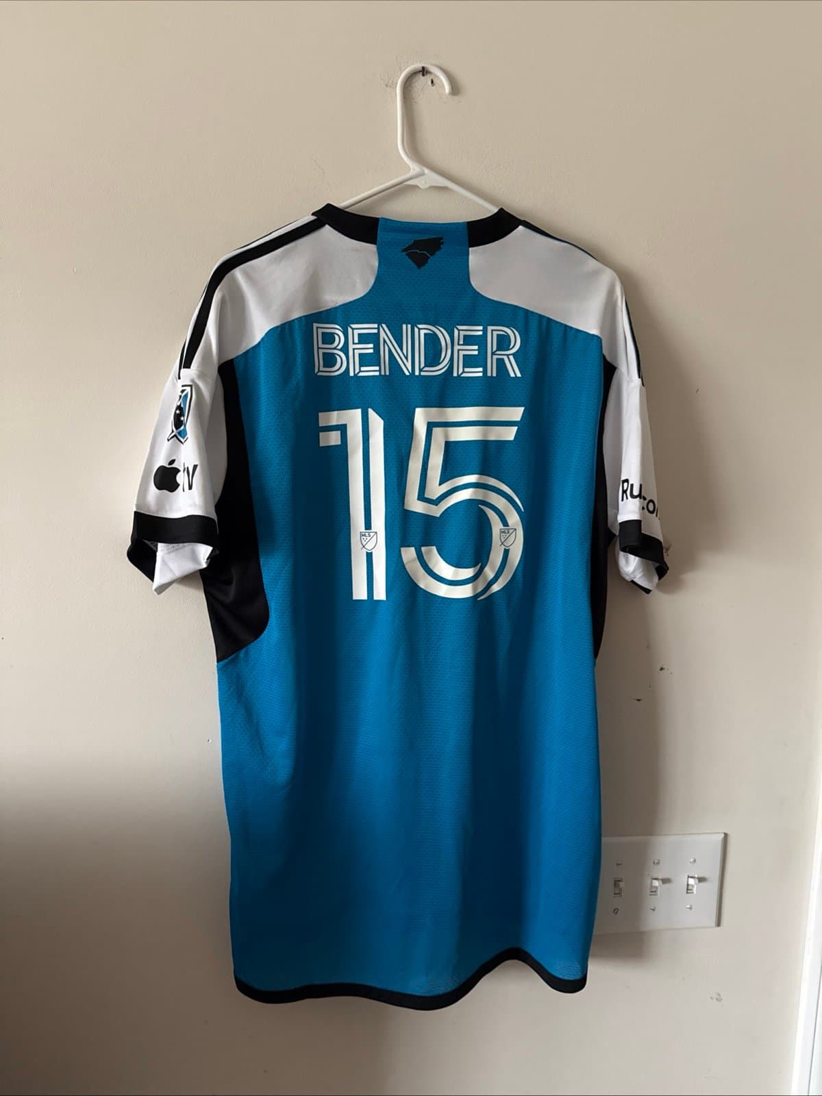 Men’s adidas Ben Bender #15 Charlotte FC 2024/25 MLS Jersey Sz XL - White NWT - Thumbnail 7
