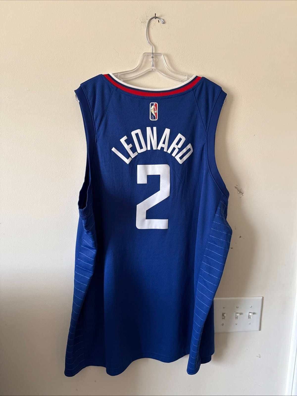 Men’s Nike Kawhi Leonard #2 LA Clippers 75th Anniv NBA Jersey Sz 60 - Blue - Thumbnail 7
