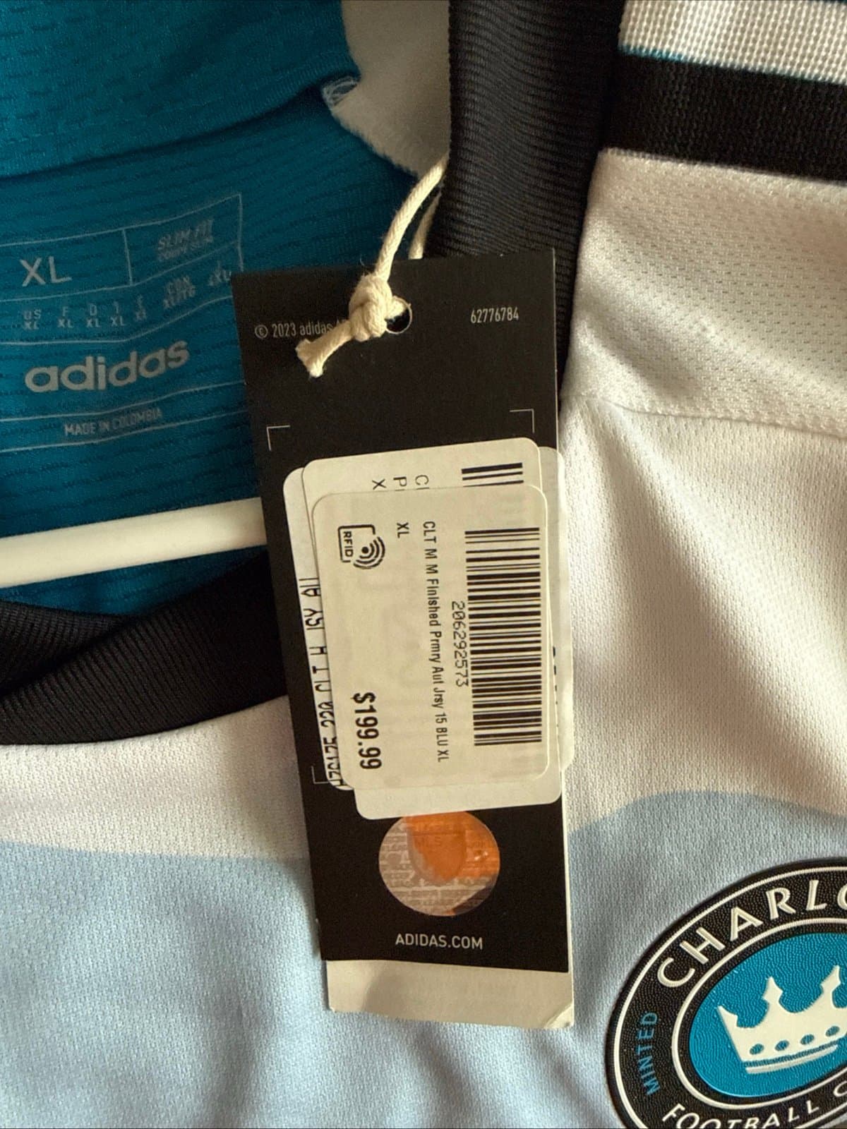 Men’s adidas Ben Bender #15 Charlotte FC 2024/25 MLS Jersey Sz XL - White NWT - Thumbnail 5