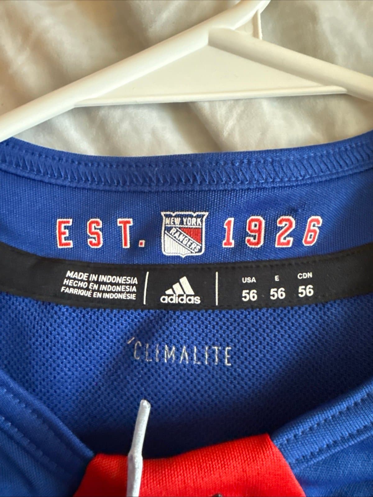 Men’s Mats Zuccarello #36 New York Rangers Authentic NHL Jersey Sz 56 - Blue NWT - Thumbnail 4