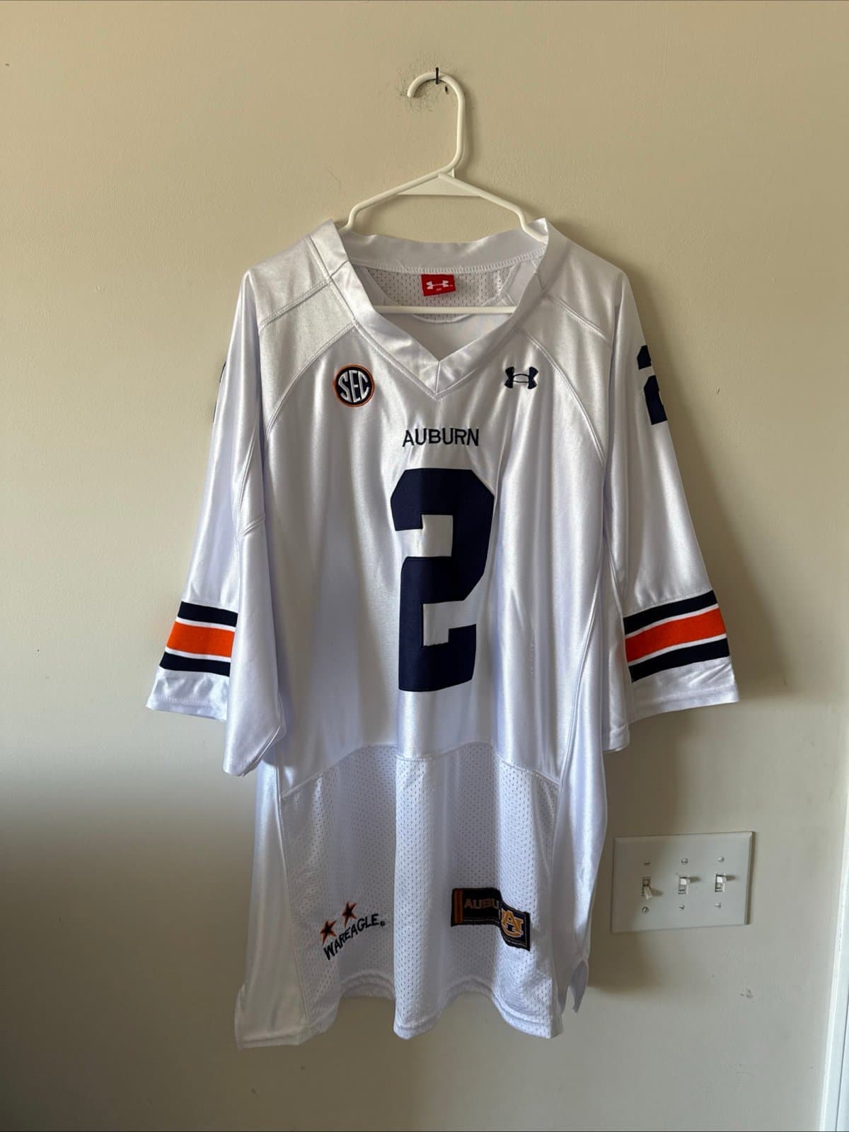 Men’s Under Armour Cam Newton #2 Auburn Tigers NCAA Vintage Sz 2XL - White RARE - Image 1