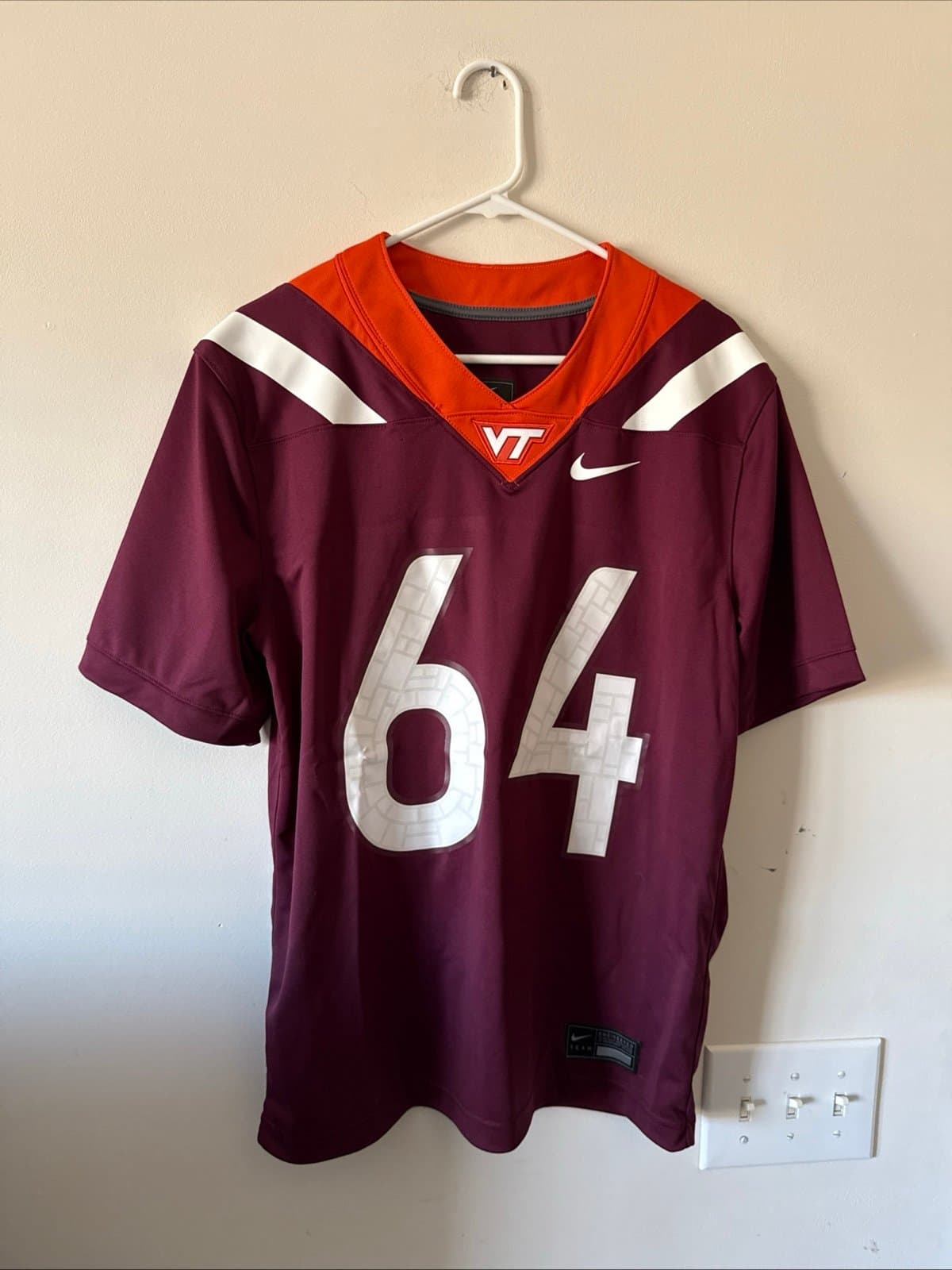 Men’s Lance Williams #64 Virginia Tech Hokies Football NCAA Jersey Sz M - RARE - Image 1