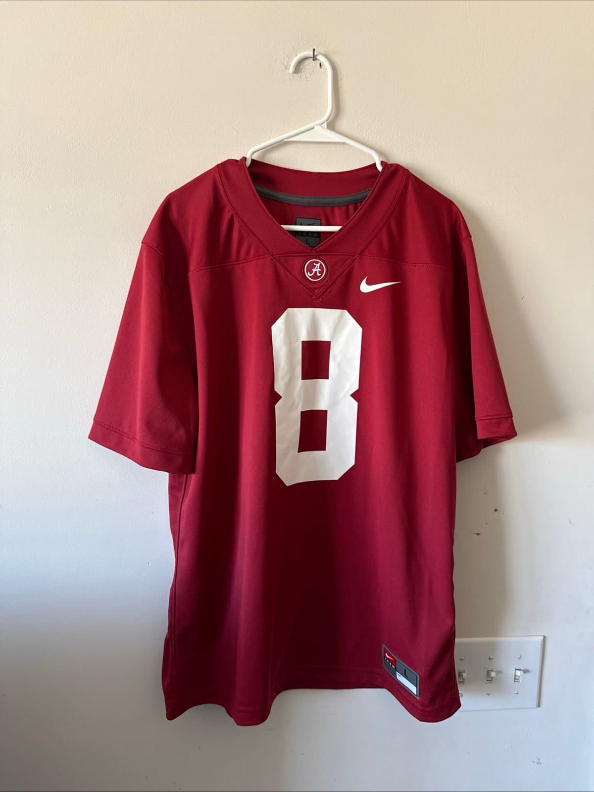 Men’s Nike Julio Jones #8 Alabama Crimson Tide NCAA Jersey Sz L - Red RARE - Image 1