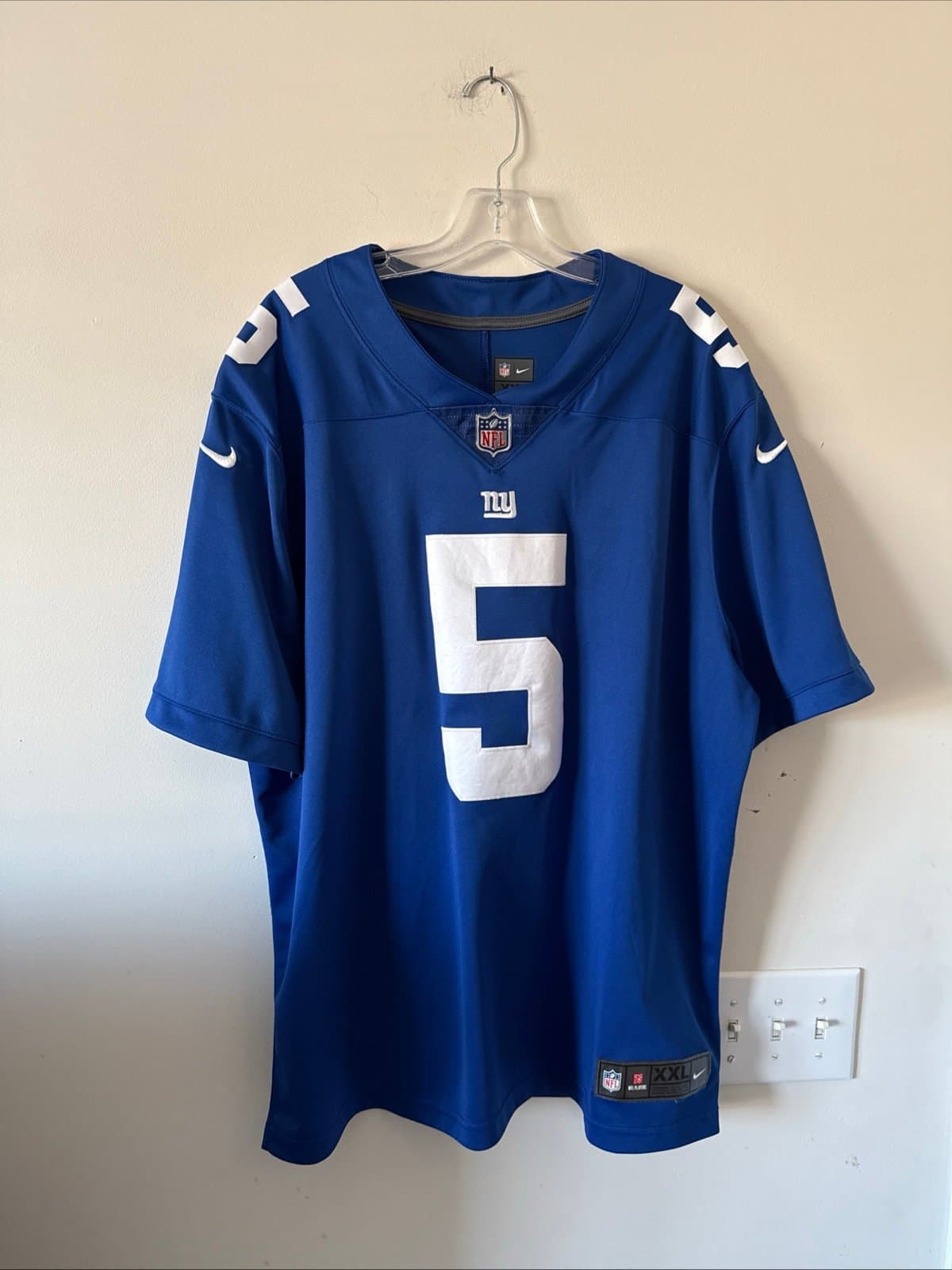 Men’s Nike Kayvon Thibodeaux #5 New York Giants Vapor Limited Jersey Sz 2XL Blue - Image 1