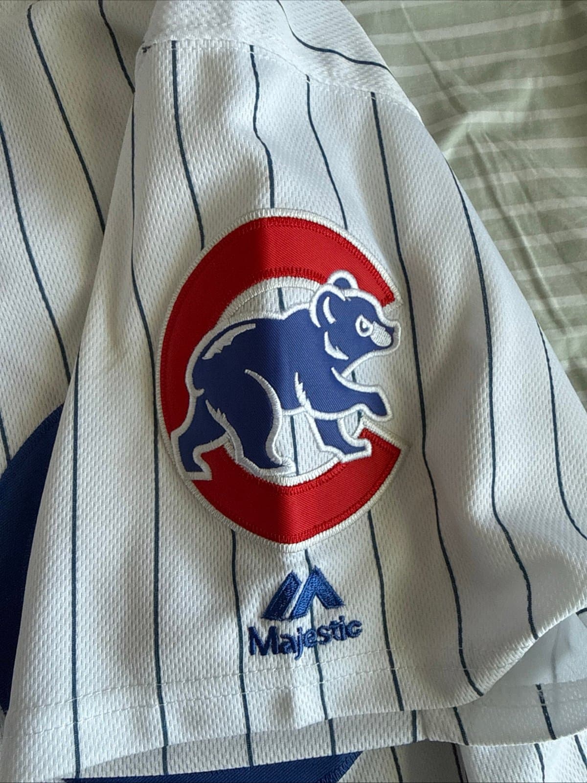 Men’s Majestic MLB Chicago Cubs Javier Baez #9 Jersey Flexbase Sz 48 - White - Thumbnail 5