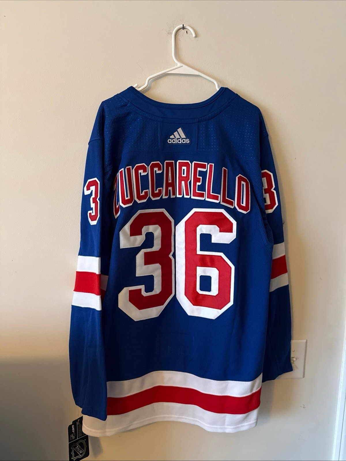 Men’s Mats Zuccarello #36 New York Rangers Authentic NHL Jersey Sz 56 - Blue NWT - Thumbnail 8