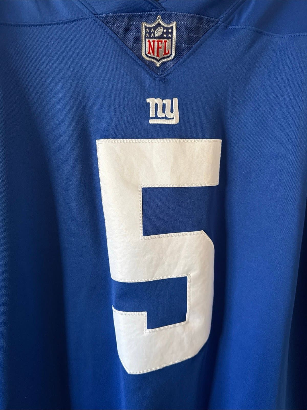 Men’s Nike Kayvon Thibodeaux #5 New York Giants Vapor Limited Jersey Sz 2XL Blue - Thumbnail 2