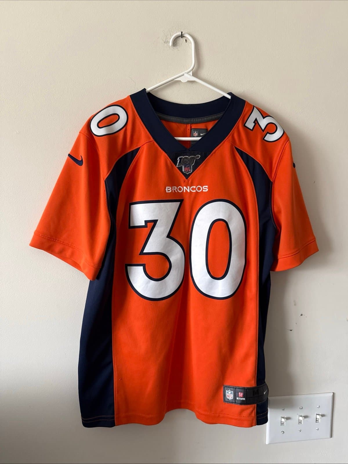 Men's Nike Phillip Lindsay #30 Denver Broncos Vapor Lmtd 100th Jersey Sz M RARE - Image 1