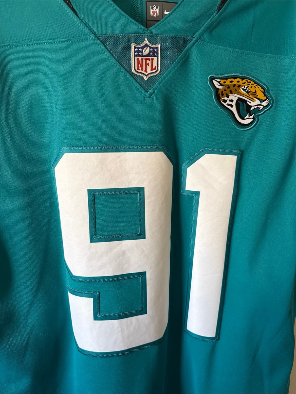 Men’s Nike Yannick Ngakoue #91 Jacksonville Jaguars Vapor Lmtd Jersey Sz S RARE - Thumbnail 2