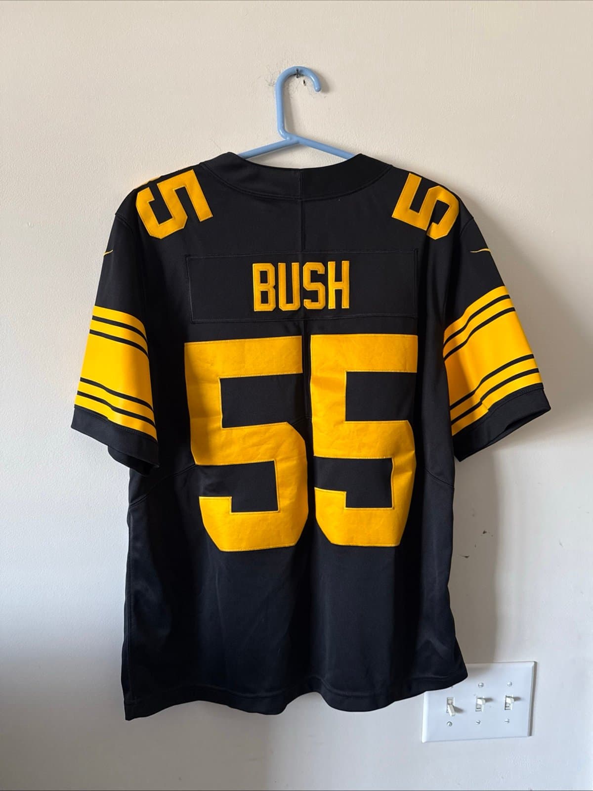 Men’s Nike Devin Bush #55 Pittsburgh Steelers Vapor Lmtd Color Rush Jersey Sz L - Thumbnail 7