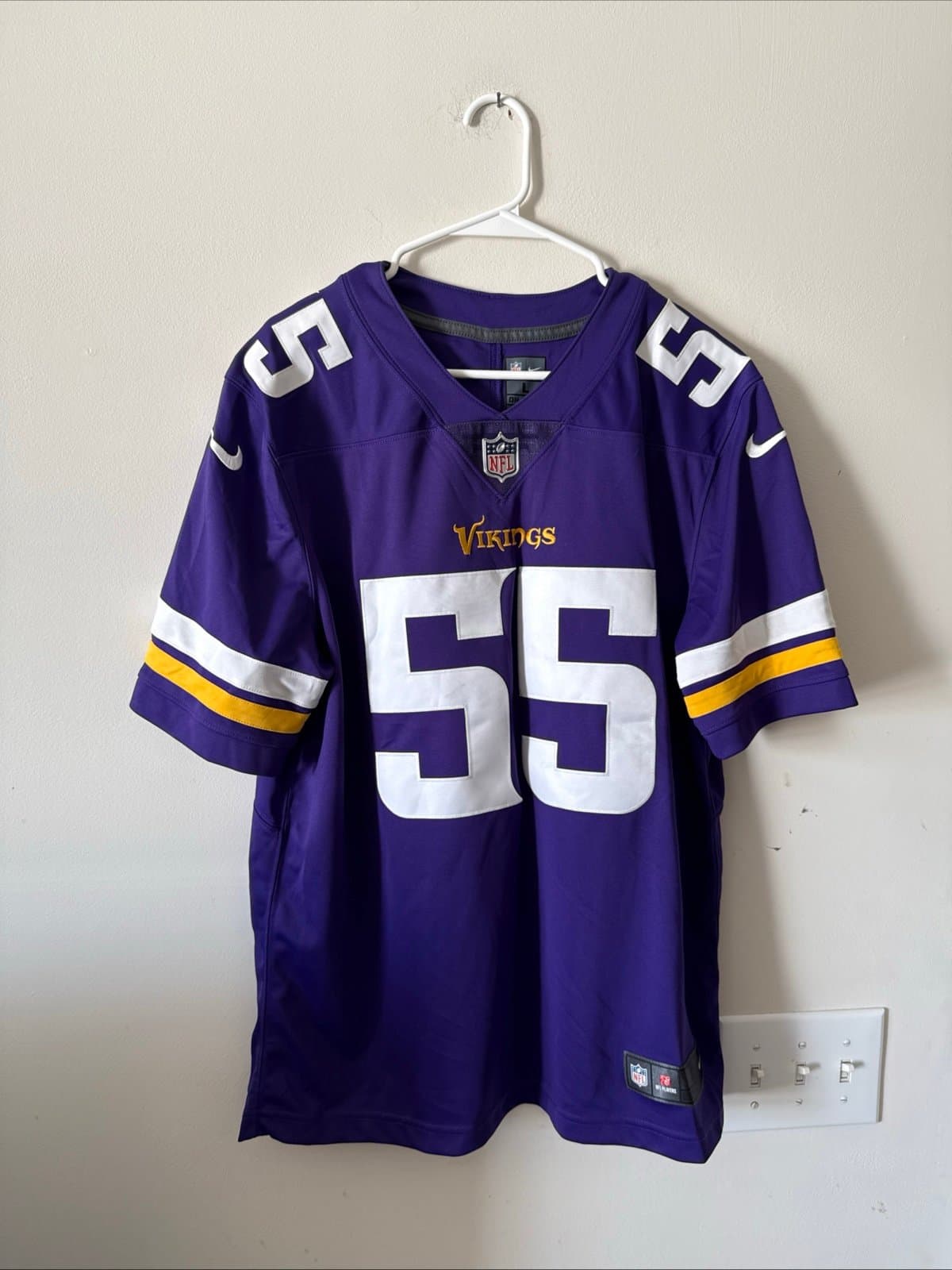 Men’s Nike Anthony Barr #55 Minnesota Vikings Vapor Limited Jersey Sz L - RARE