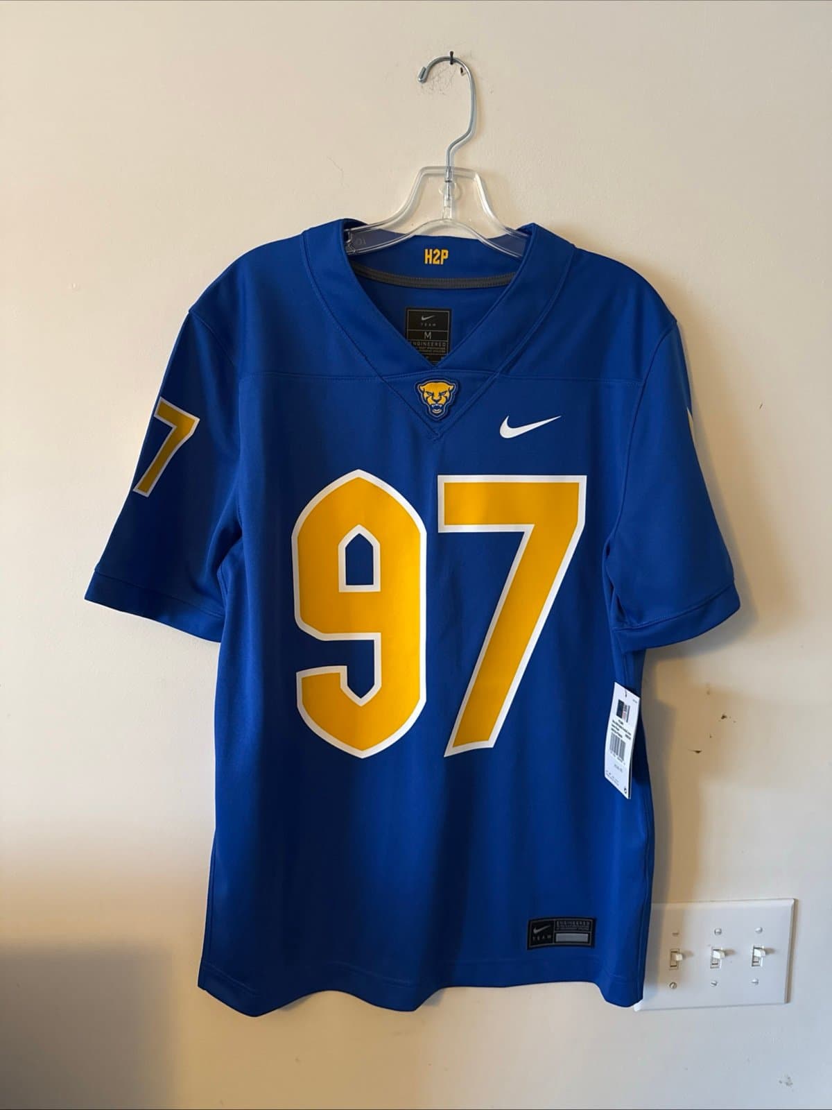 Men’s Nike Aaron Donald #97 Pitt Panthers Jersey Size M - Blue NWT RARE - Image 1