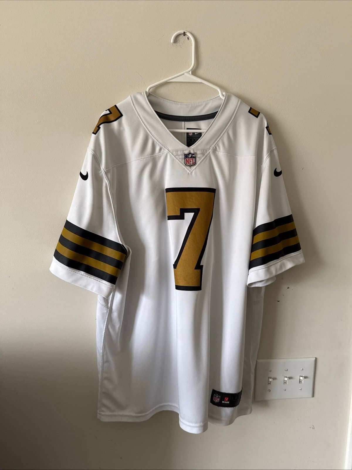 Men’s Nike New Orleans Saints Taysom Hill #7 Color Rush Vapor Lmtd Jersey Sz 2XL - Image 1