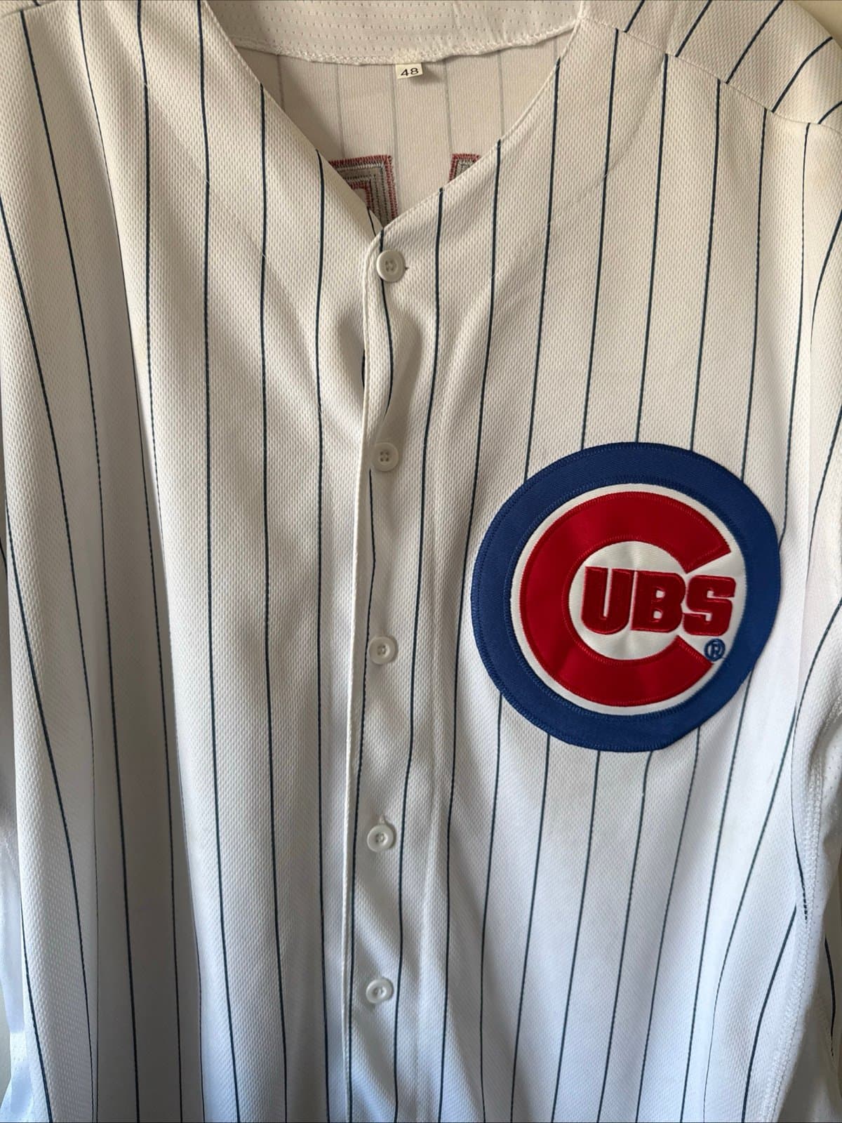 Men’s Majestic MLB Chicago Cubs Javier Baez #9 Jersey Flexbase Sz 48 - White - Thumbnail 2