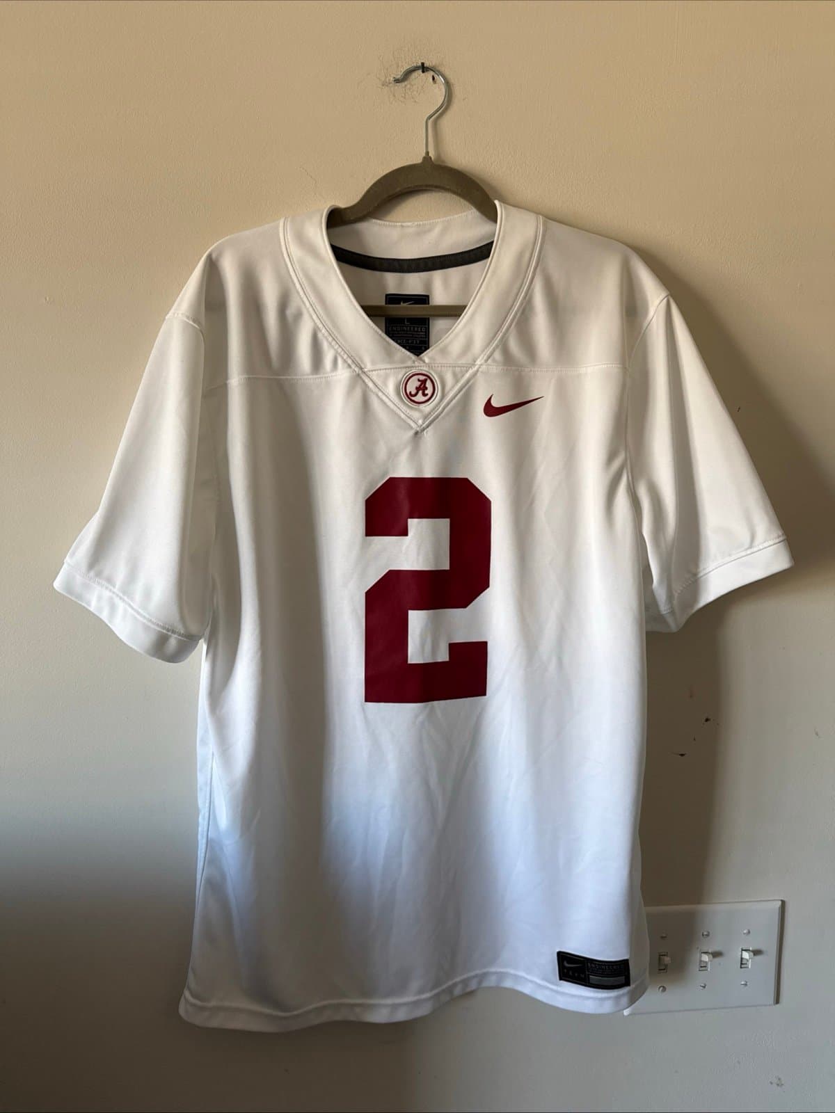 Men’s Nike Caleb Downs #2 Alabama Crimson Tide Limited Jersey Sz L - White RARE - Image 1