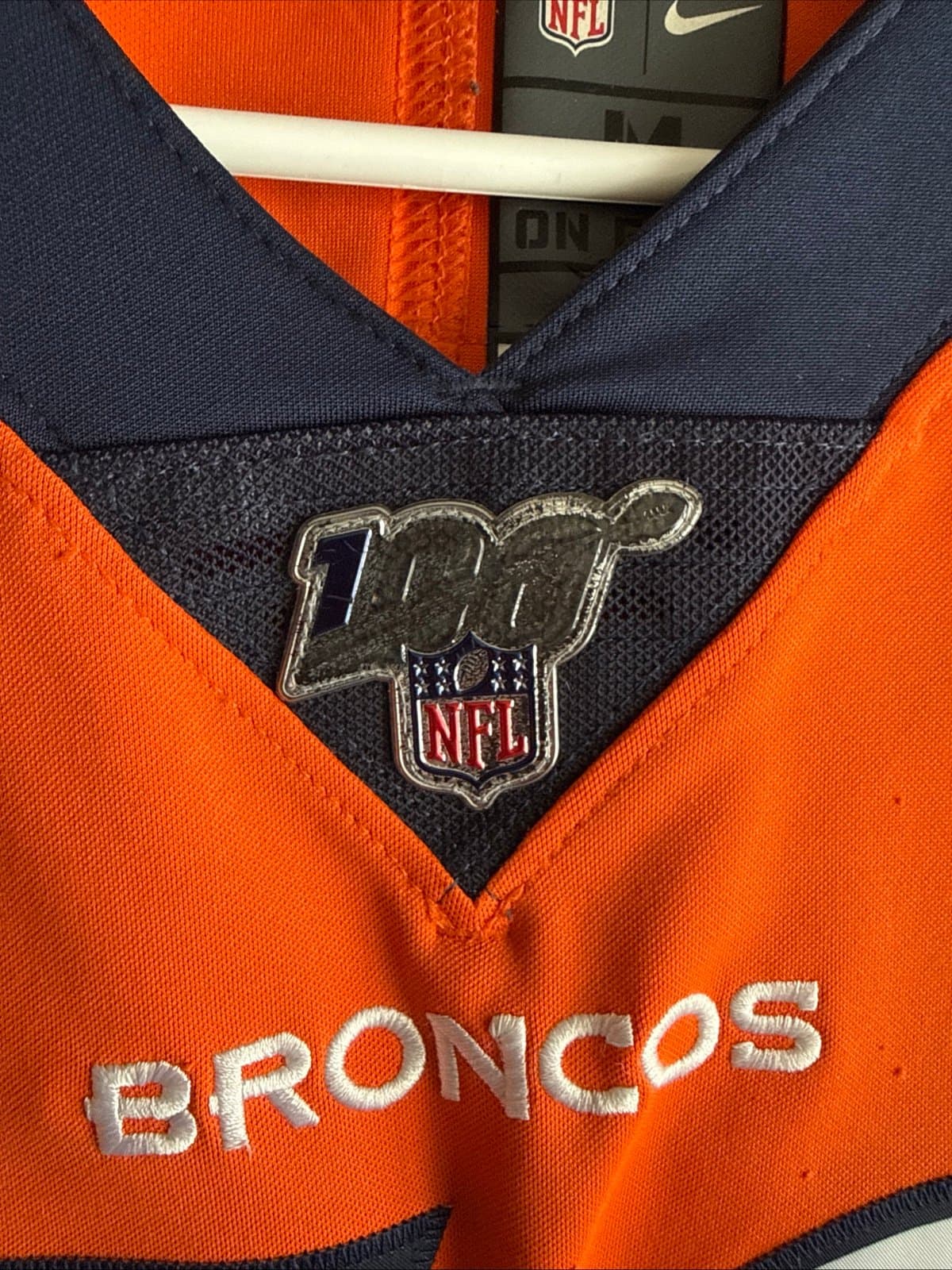 Men's Nike Phillip Lindsay #30 Denver Broncos Vapor Lmtd 100th Jersey Sz M RARE - Thumbnail 5