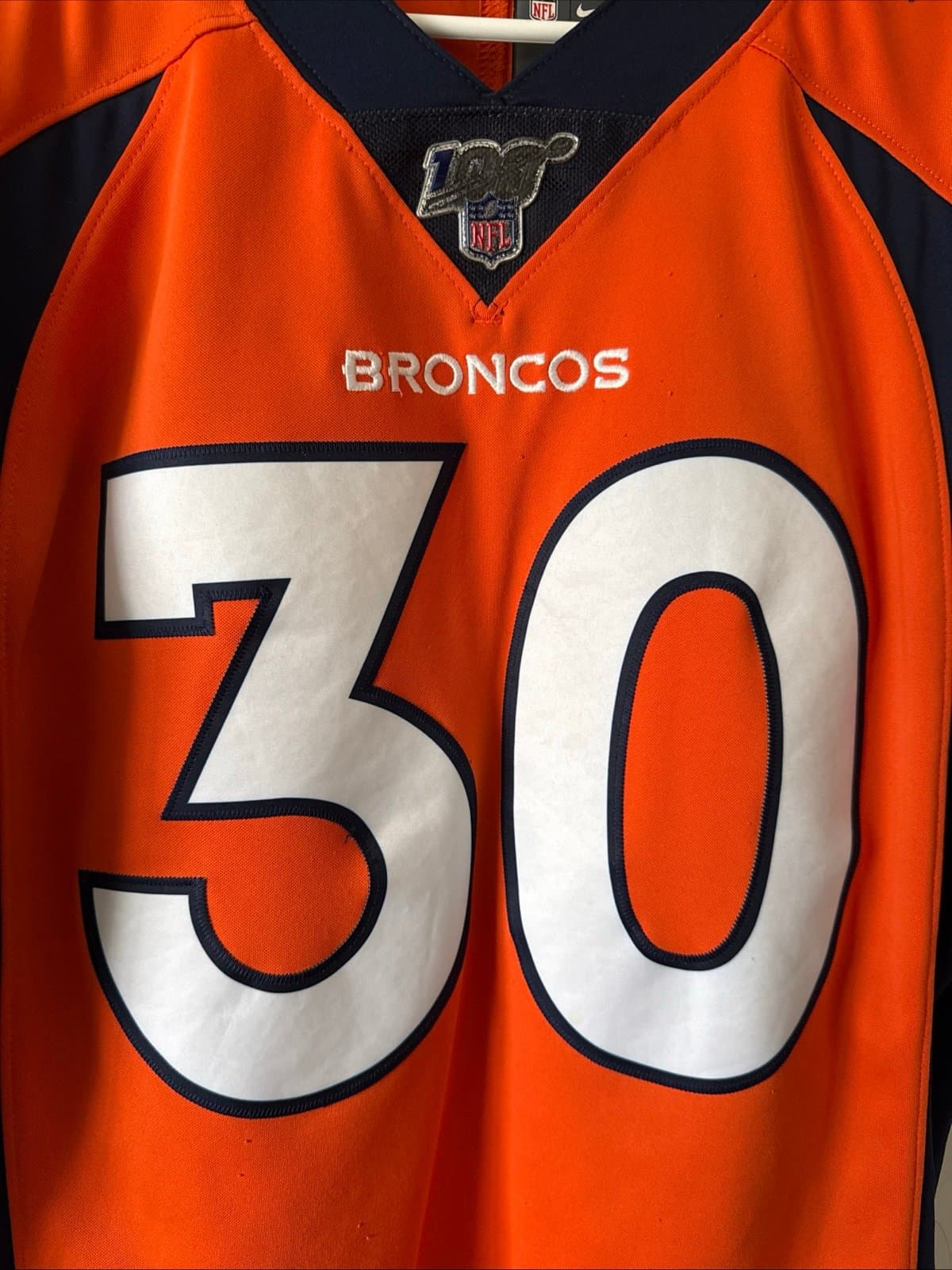 Men's Nike Phillip Lindsay #30 Denver Broncos Vapor Lmtd 100th Jersey Sz M RARE - Thumbnail 2