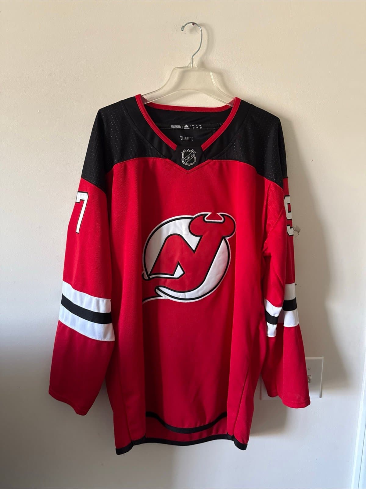 Men’s adidas Nikita Gusev #97 New Jersey Devils Home Jersey Sz 54 - Red - Image 1