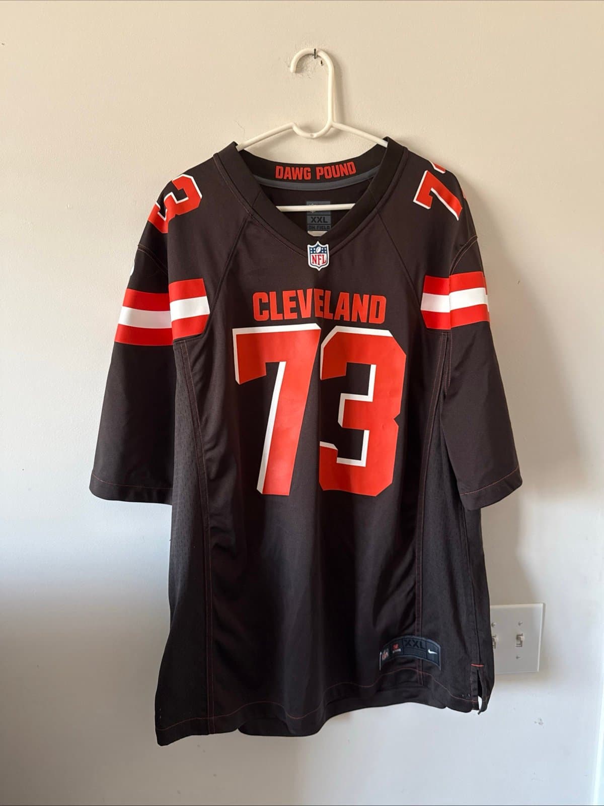 Men’s Authentic Nike Joe Thomas #73 Cleveland Browns Jersey Sz 2XL - Brown RARE - Image 1