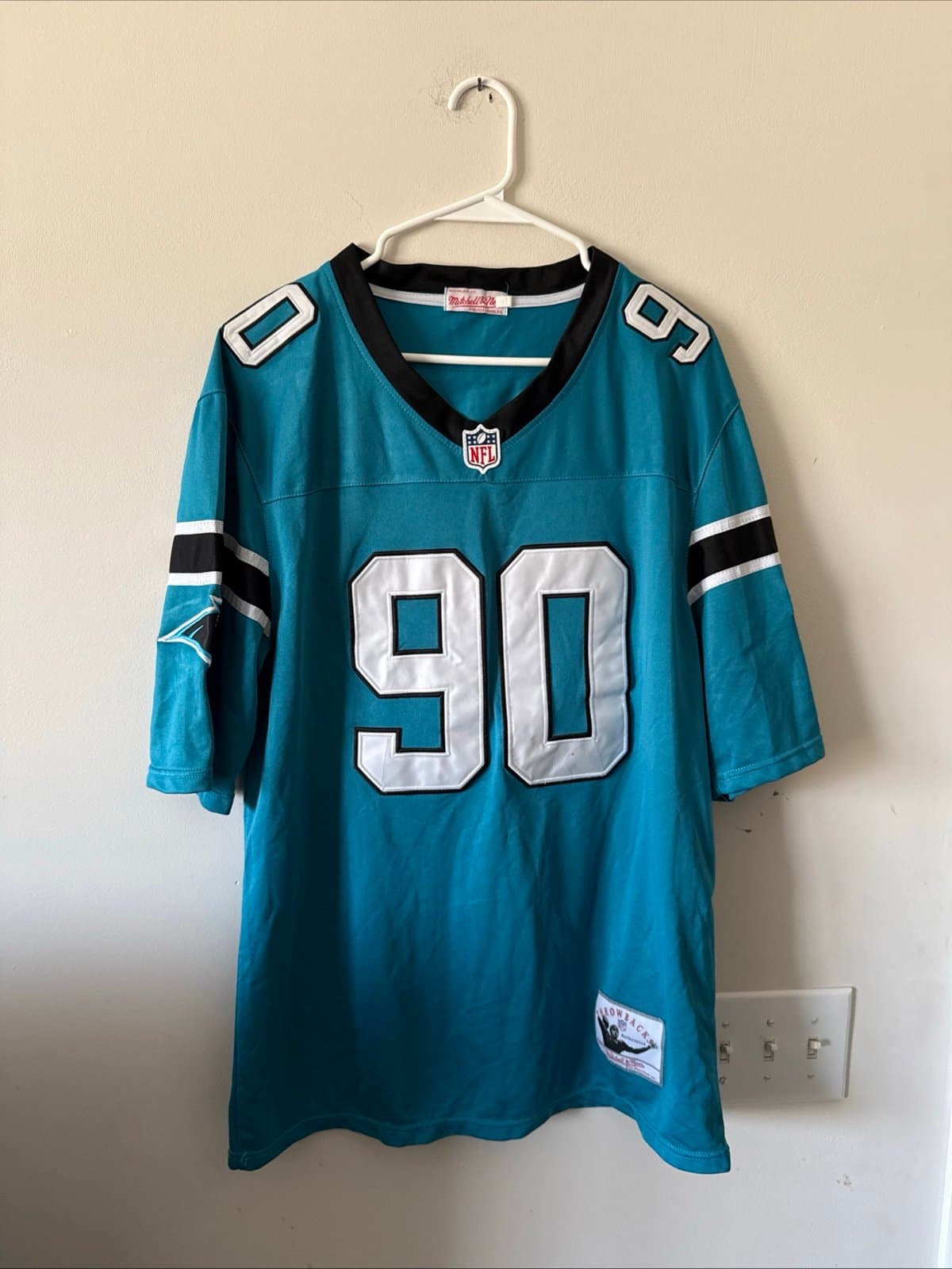 Men’s Mitchell & Ness 2003 Julius Peppers #90 Carolina Panthers Jersey Sz M RARE - Image 1