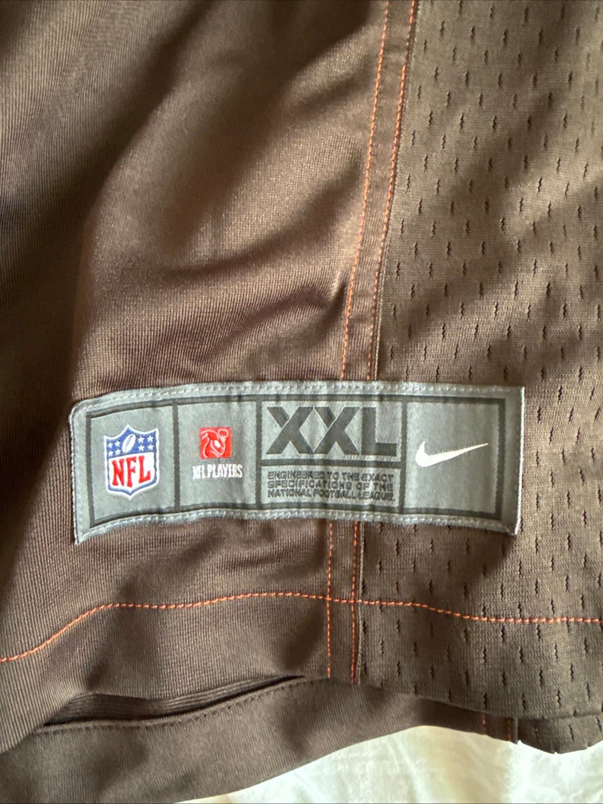 Men’s Authentic Nike Joe Thomas #73 Cleveland Browns Jersey Sz 2XL - Brown RARE - Thumbnail 3