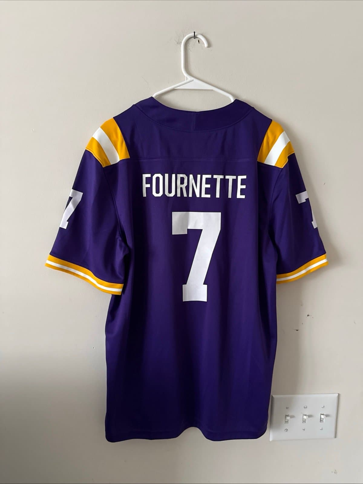 Men’s Nike Leonard Fournette #7 LSU Tigers NCAA Jersey Sz M - Purple RARE - Thumbnail 6