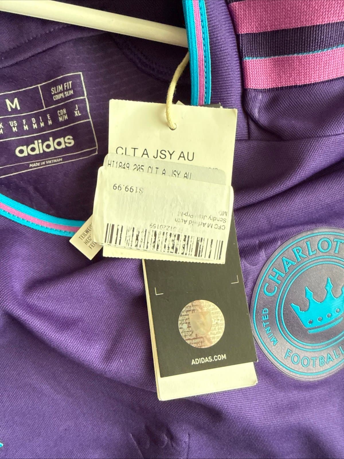 Men’s Adidas Scott Arfield #37 Charlotte FC Jersey Authentic 2023/2024 Sz M NWT - Thumbnail 5