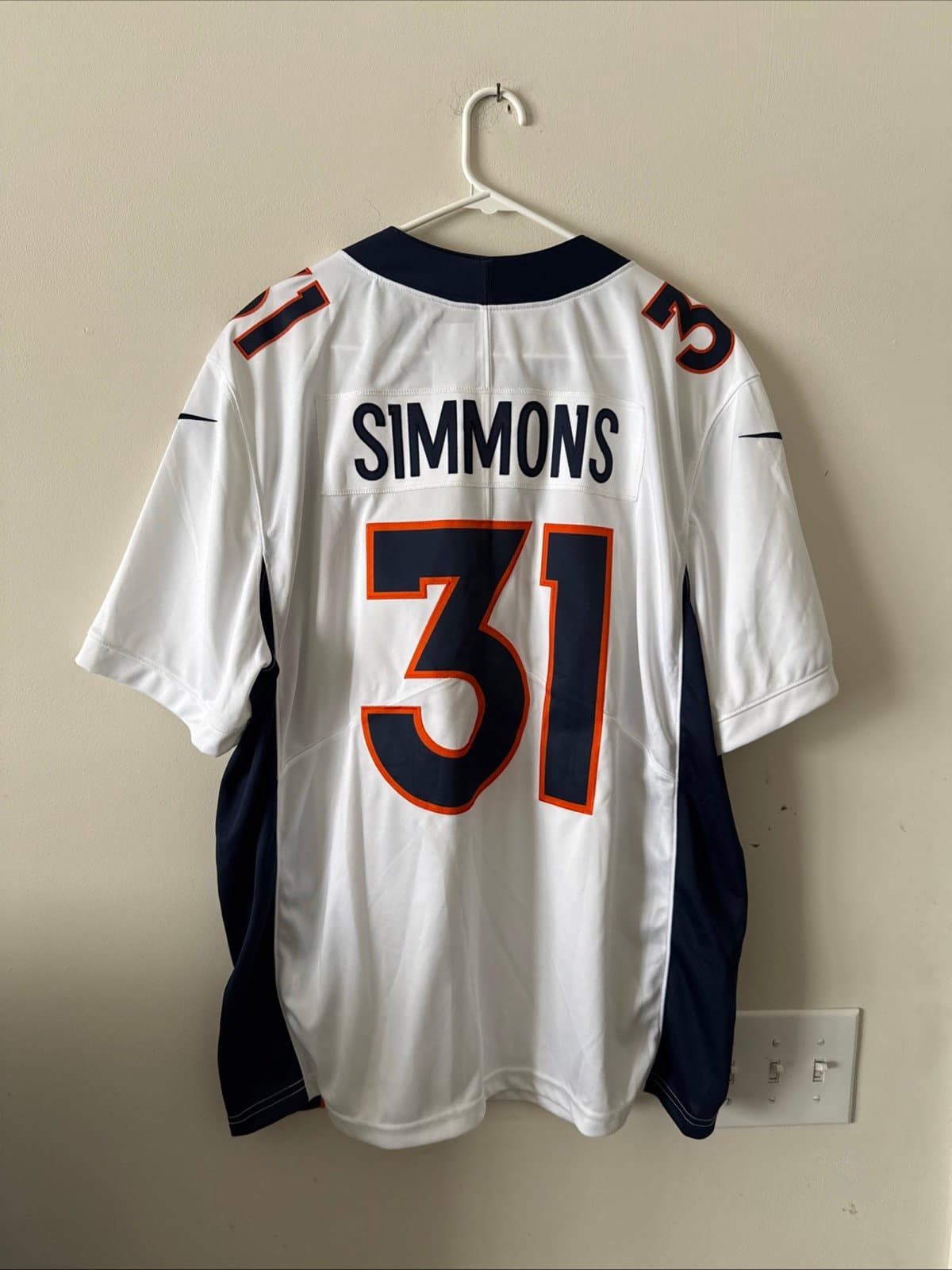 Men’s Nike Justin Simmons #31 Denver Broncos Vapor Lmtd Jersey Sz XL White RARE - Thumbnail 6
