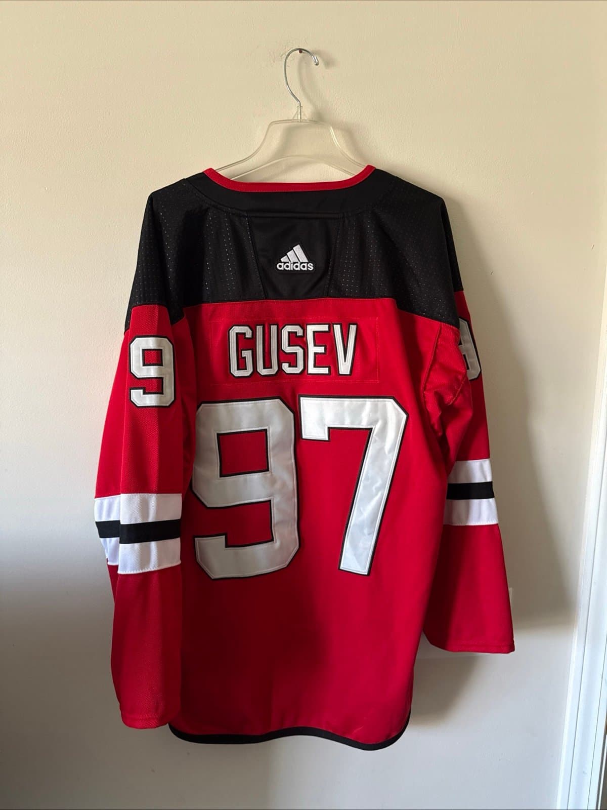 Men’s adidas Nikita Gusev #97 New Jersey Devils Home Jersey Sz 54 - Red - Thumbnail 5