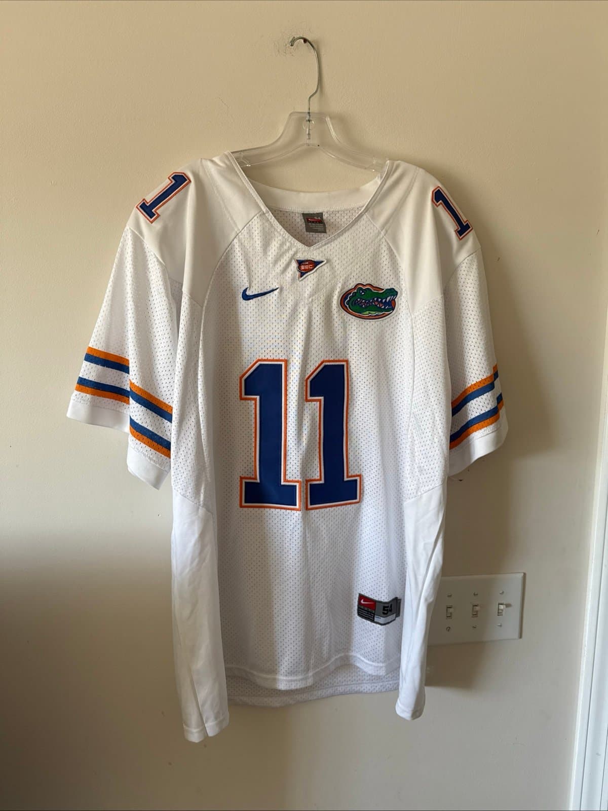 Men’s Nike Jordan Reed #11 Florida Gators Authentic Jersey Sz 54 - White RARE - Image 1
