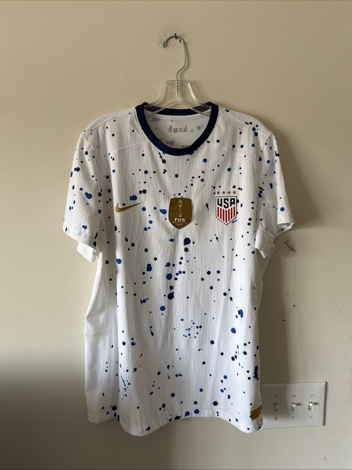 Men’s Nike 2023 USMNT ADV Authentic Soccer Home Jersey Sz 2XL - White RARE - Image 1