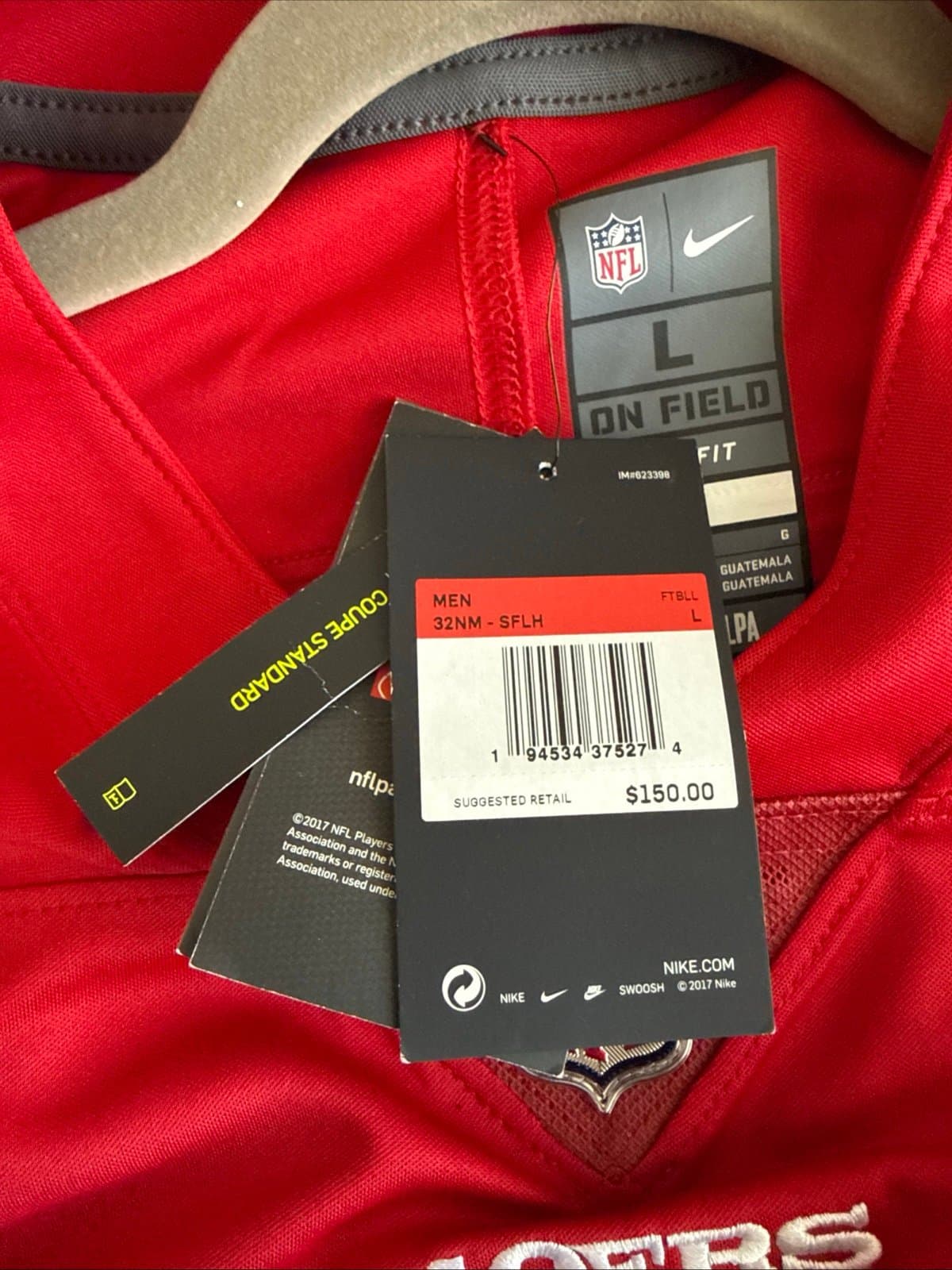 Men’s Nike Nick Bosa #97 SF 49ers Vapor Limited NFL Jersey Sz L - Red NWT RARE - Thumbnail 5