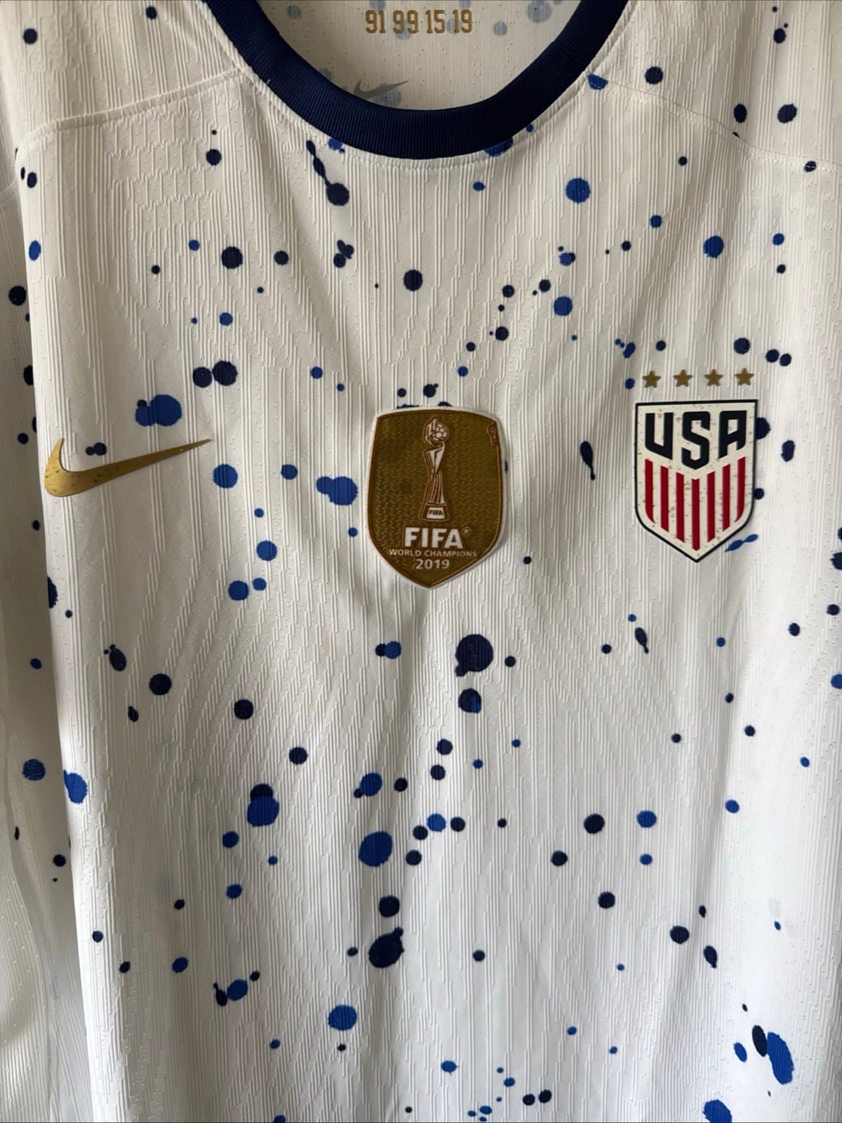 Men’s Nike 2023 USMNT ADV Authentic Soccer Home Jersey Sz 2XL - White RARE - Thumbnail 2
