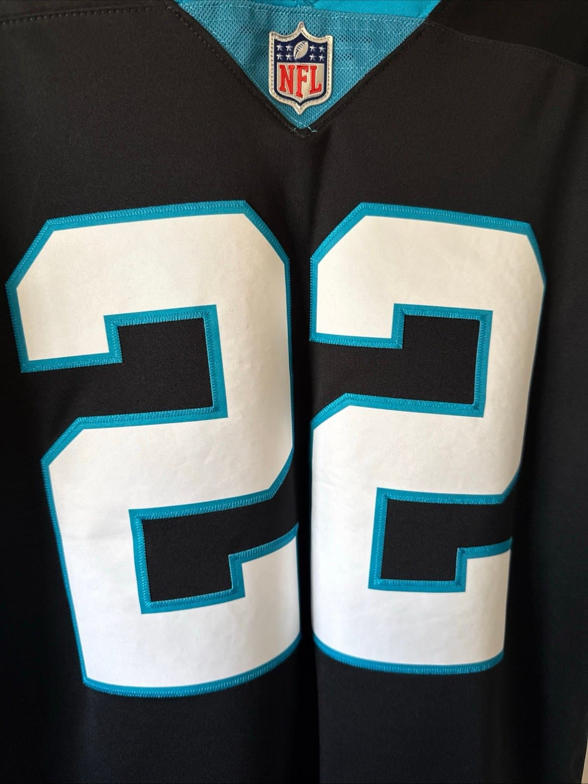 Men’s Nike CHRISTIAN MCCAFFREY #22 Carolina Panthers Vapor Lmtd Jersey Sz S - Thumbnail 2