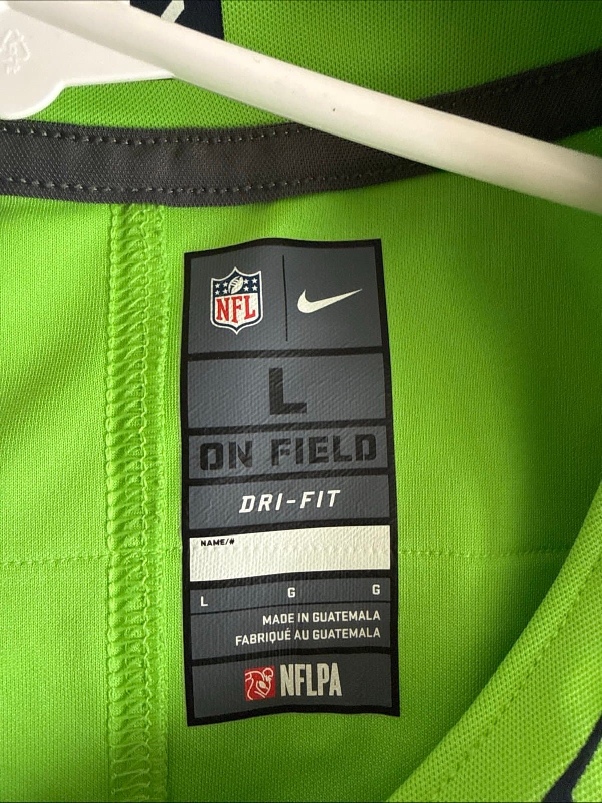 Men’s Nike Russell Wilson #3 Seattle Seahawks Color Rush Vapor Lmtd Jersey Sz L - Thumbnail 4