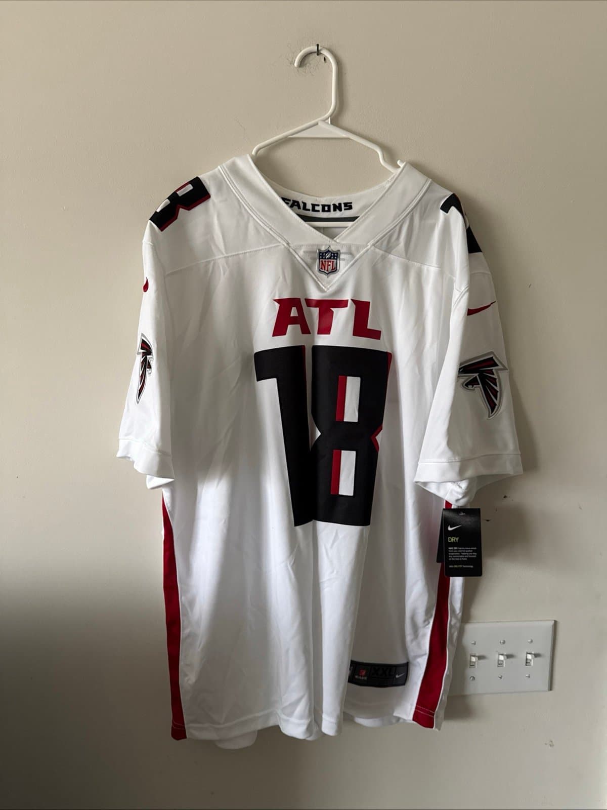 Men’s Nike Calvin Ridley #18 Atlanta Falcons NFL Jersey Sz 2XL - White NWT RARE - Image 1