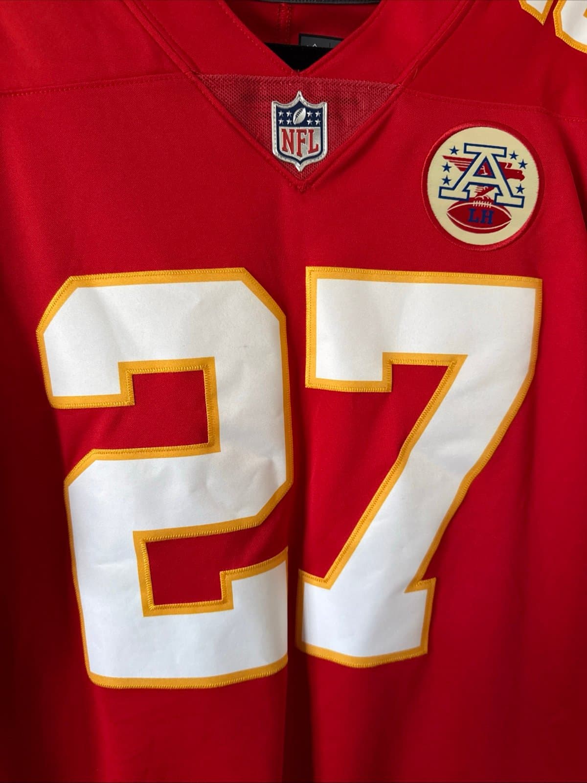 MEN’S NIKE KAREEM HUNT #27 KANSAS CITY CHIEFS VAPOR LMTD JERSEY SIZE M RED RARE - Thumbnail 2