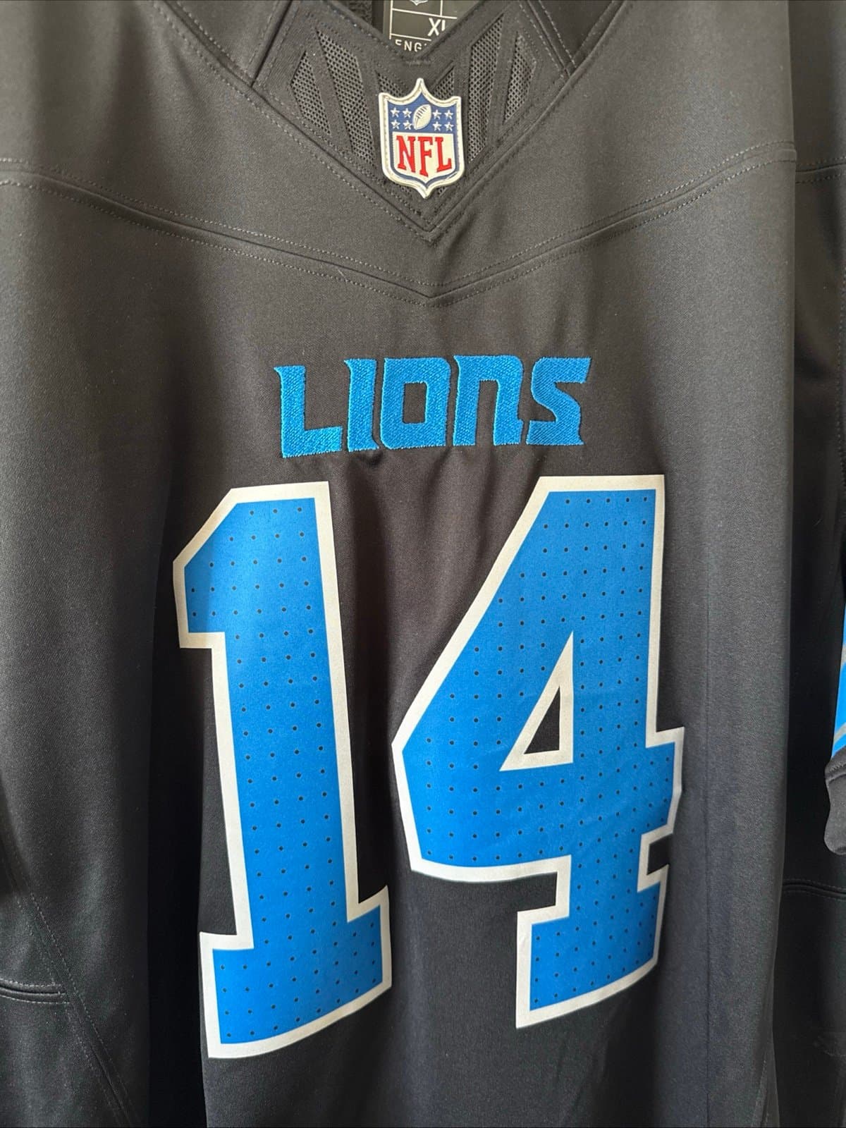 Men’s Nike Amon-Ra St. Brown #14 Detroit Lions 2nd Alt Vapor Lmtd Jersey Sz XL - Thumbnail 2
