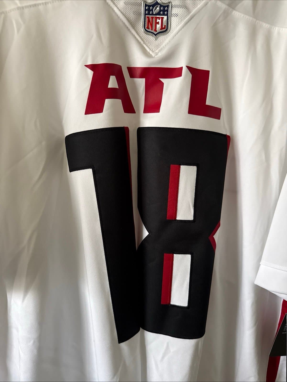 Men’s Nike Calvin Ridley #18 Atlanta Falcons NFL Jersey Sz 2XL - White NWT RARE - Thumbnail 2