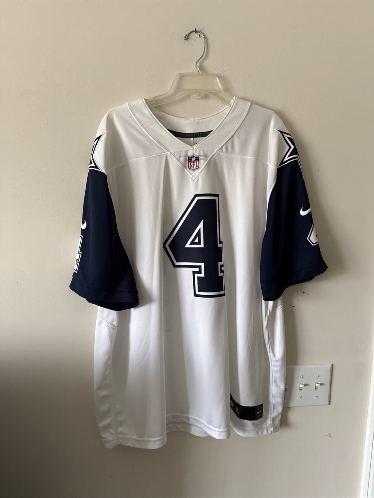 Men’s Nike Dak Prescott #4 Dallas Cowboys VAPOR LMTD Throwback NFL Jersey Sz 3XL - Image 1