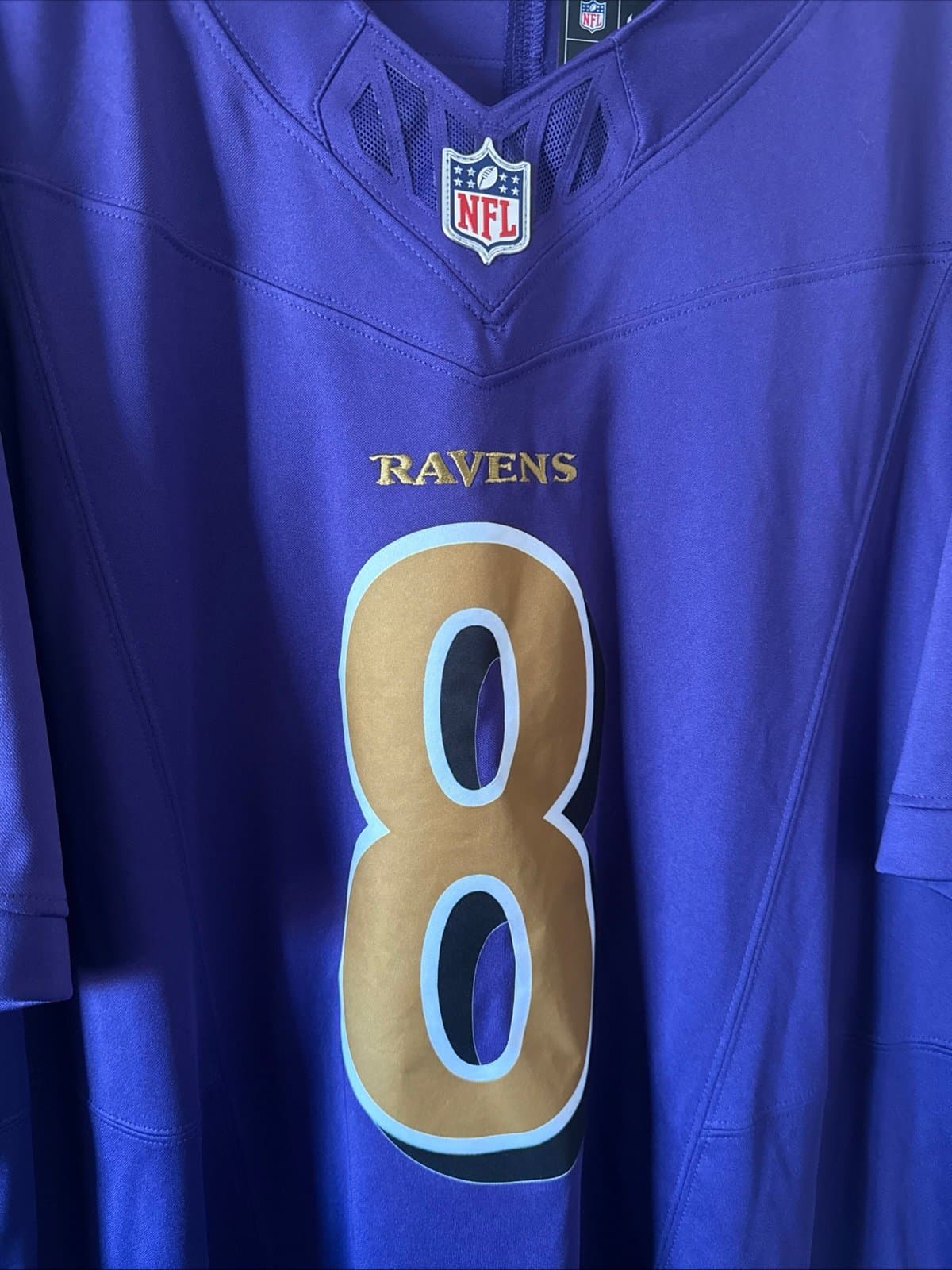 Men’s Nike Lamar Jackson #8 Baltimore Ravens Vapor Lmtd Color Rush Jersey Sz 2XL - Thumbnail 2